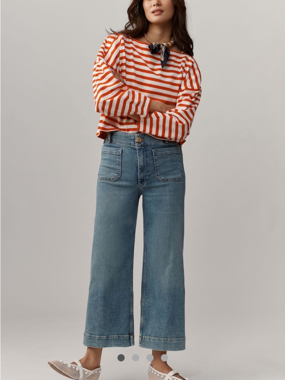 The Colette High Rise Wide Leg Crop Jeans 34